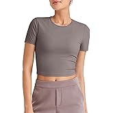 G4Free Workout Shirts Women Slim Fit Athletic Gym Work Out Tops Crop Short Sleeve Basic Yoga Tshirts Casual Summer