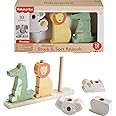 Fisher-Price Wood Baby Toy Stack & Sort Animals, 10 Wooden Pieces for Developmental Play for Infants & Toddlers Ages 1+ Years