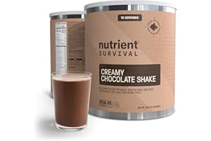 Nutrient Survival Creamy Chocolate Whey Protein Shake: Gluten-Free, High-Protein Breakfast or Meal Replacement Shake, Perfect Dark Chocolate Smoothie Beverage (15 Servings)