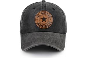 GOMTHRPC World's Best Papa Grandpa Hat with Leather Patch, Adjustable Embroidered Cotton Fathers Day Dad Baseball Cap