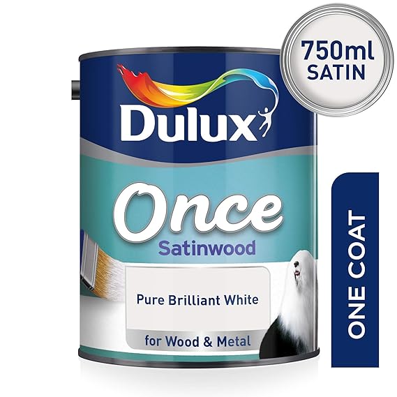 Dulux Once Satinwood Paint For Wood And Metal Pure Brilliant White