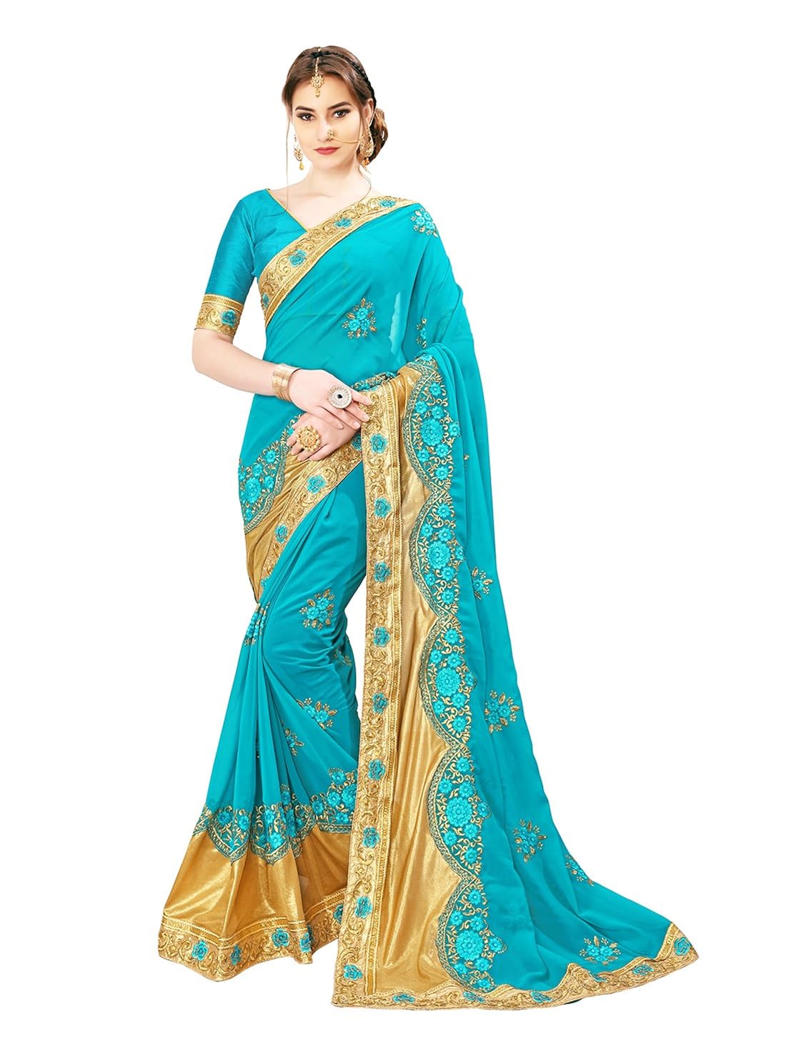 glory sarees women's georgette saree(panihari102)