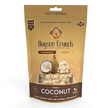 Dogsee Crunch Single-Ingredient Training Treat from Fat-Separated Coconuts, 150 g