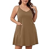 COOTRY Women's Plus Size Athletic Dress Summer Tennis Workout Mini Romper Dress Vacation Beach Outfits Built in Shorts