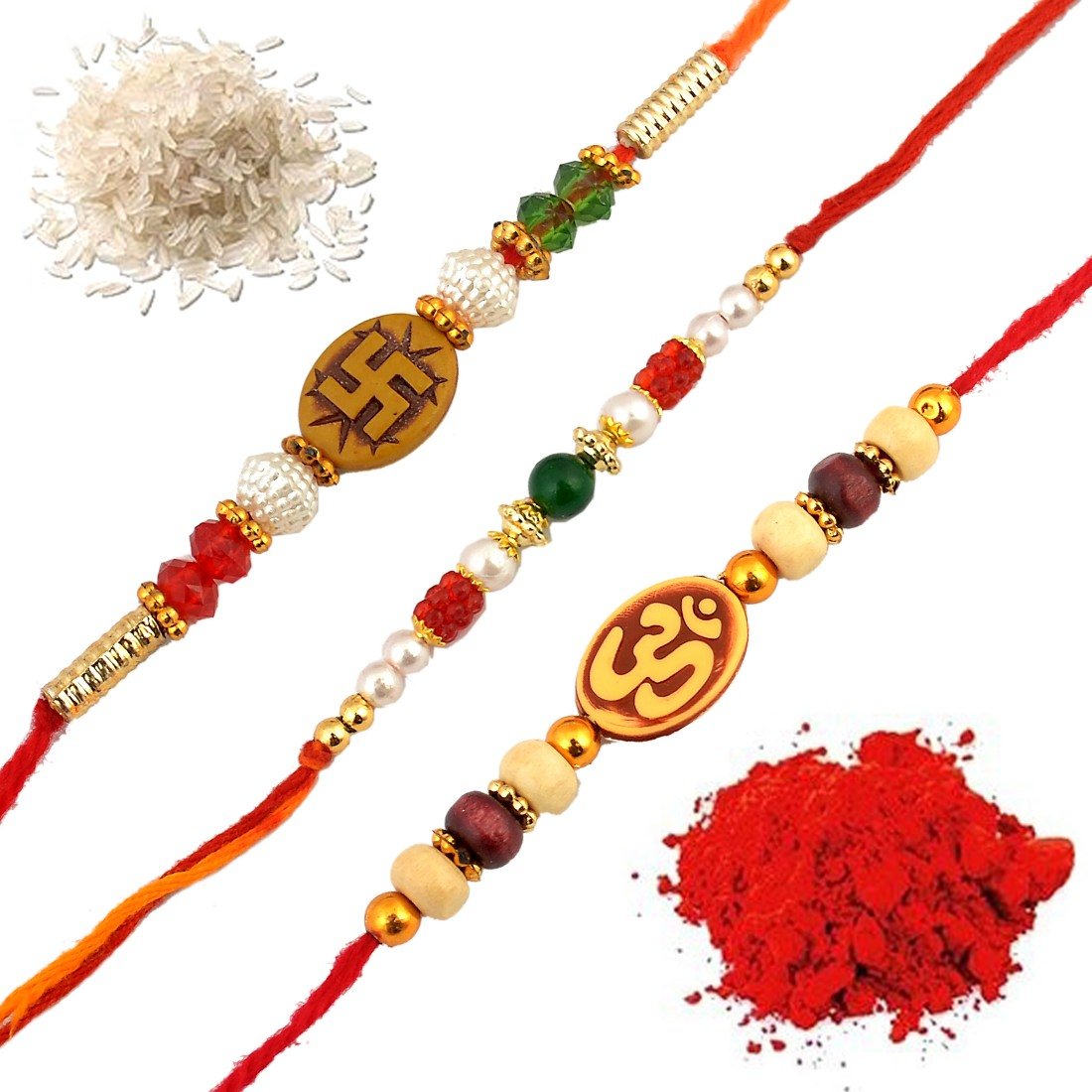 rakshabandhan ethnic handcrafted 3 rakhi set