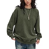 Wyeysyt Oversized Sweatshirt for Women Vintage Loose Fit Cotton Sweatshirts Crewneck Baggy Acid Wash Pullover Teen Y2k