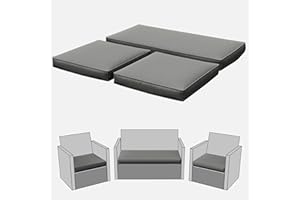 Tounosnt 3 Pack Outdoor Cushion Covers, Patio Cushion Covers Replacement for Outdoor Furniture Fit for 4 Pieces 4-Seater Wicker Rattan Patio Set Chair Couch,36x18x2,18x18x2(Only Cover)