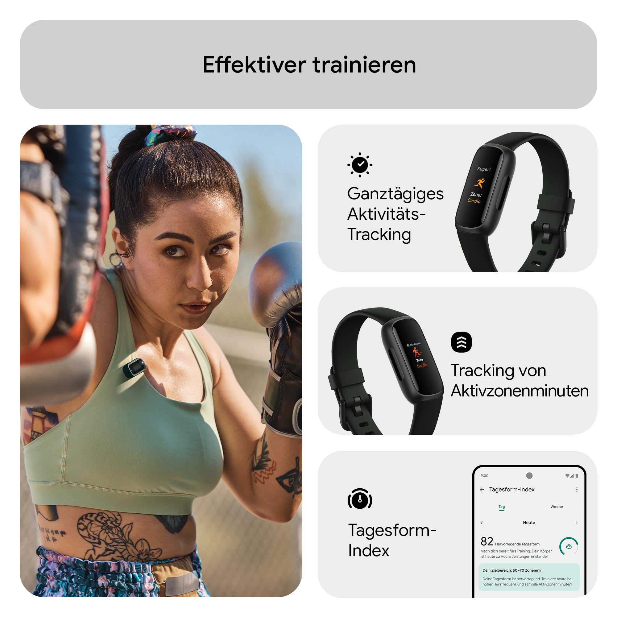 Google Fitbit Inspire 3 – Gesundheits- & Fitness-Tracker Damen / Herren - Herzfrequenzmessung, Stressmanagement, Schlafanalyse & bis zu 10 Tage Akkulaufzeit – Fitnessuhr kompatibel mit Android/iOS 4