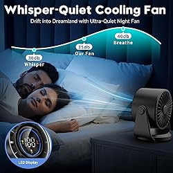 YOSHENMO Desk Fan, Turbo Table Fan for