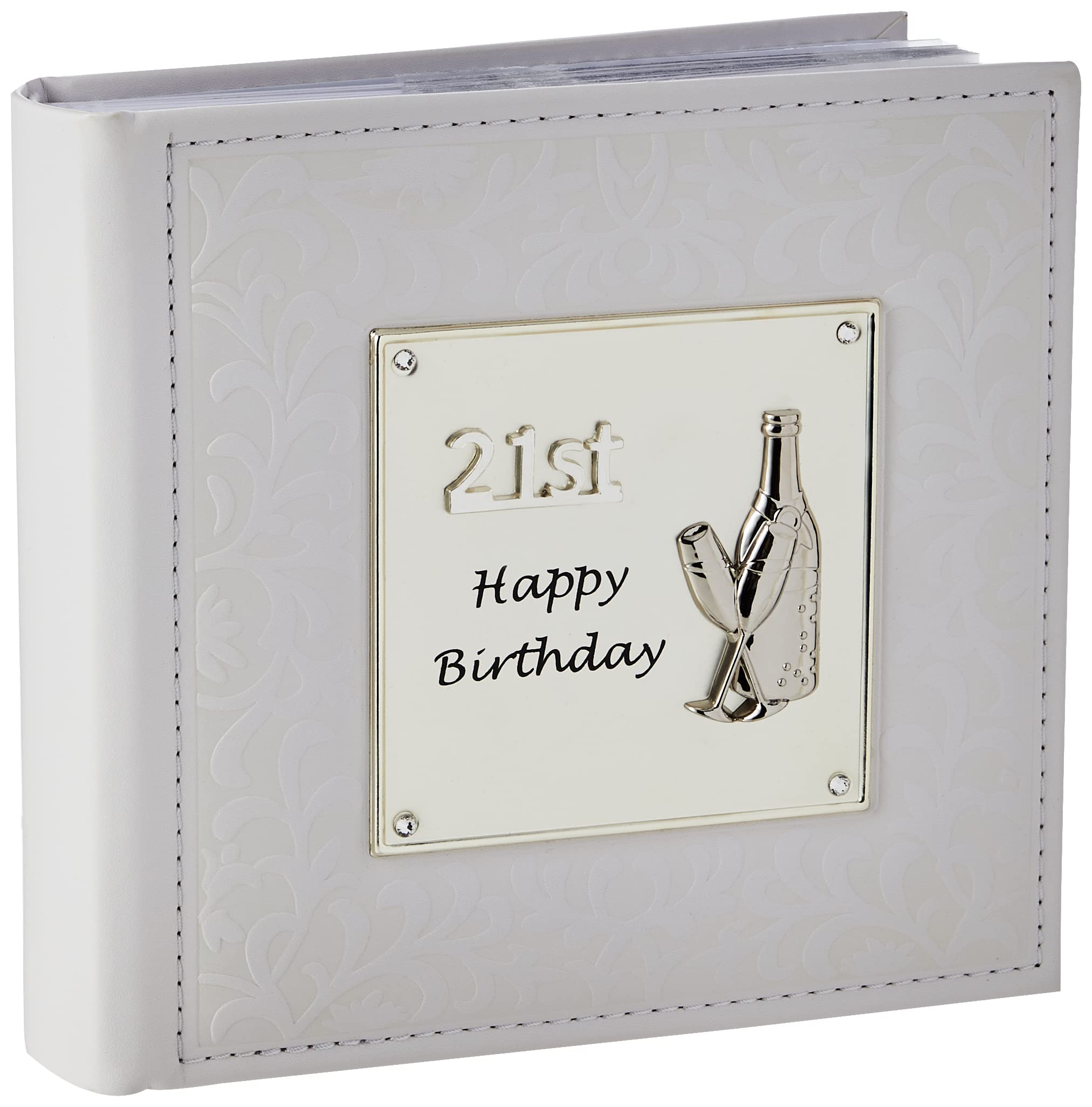 Joe Davies Deluxe Happy 21st Birthday Celebration Photo Album 77983, White, Size 6x4