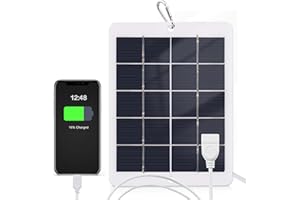 Solar Charger Power Bank,3W 5V Portable Solar Charger Waterproof Solar Panel Charger for Camping with USB Interface for Charg