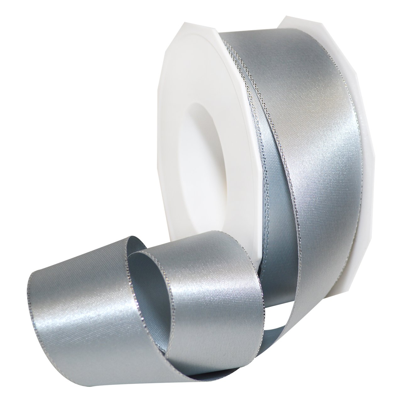 Präsent - Broadway Satin Ribbon Silver 25-m-Roll 40 mm width — image 1
