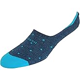 Marcoliani Milano Invisible Touch Polka Dot Pima Cotton Mens Socks, (One Size) Blue