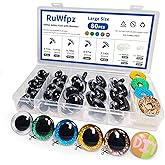 RuWfpz Glitter Safety Eyes Amigurumi Eyes for Crochet Animals 18-30mm - 4 Colors Doll Crochet Eyes with Washers, 80Pcs Plasti