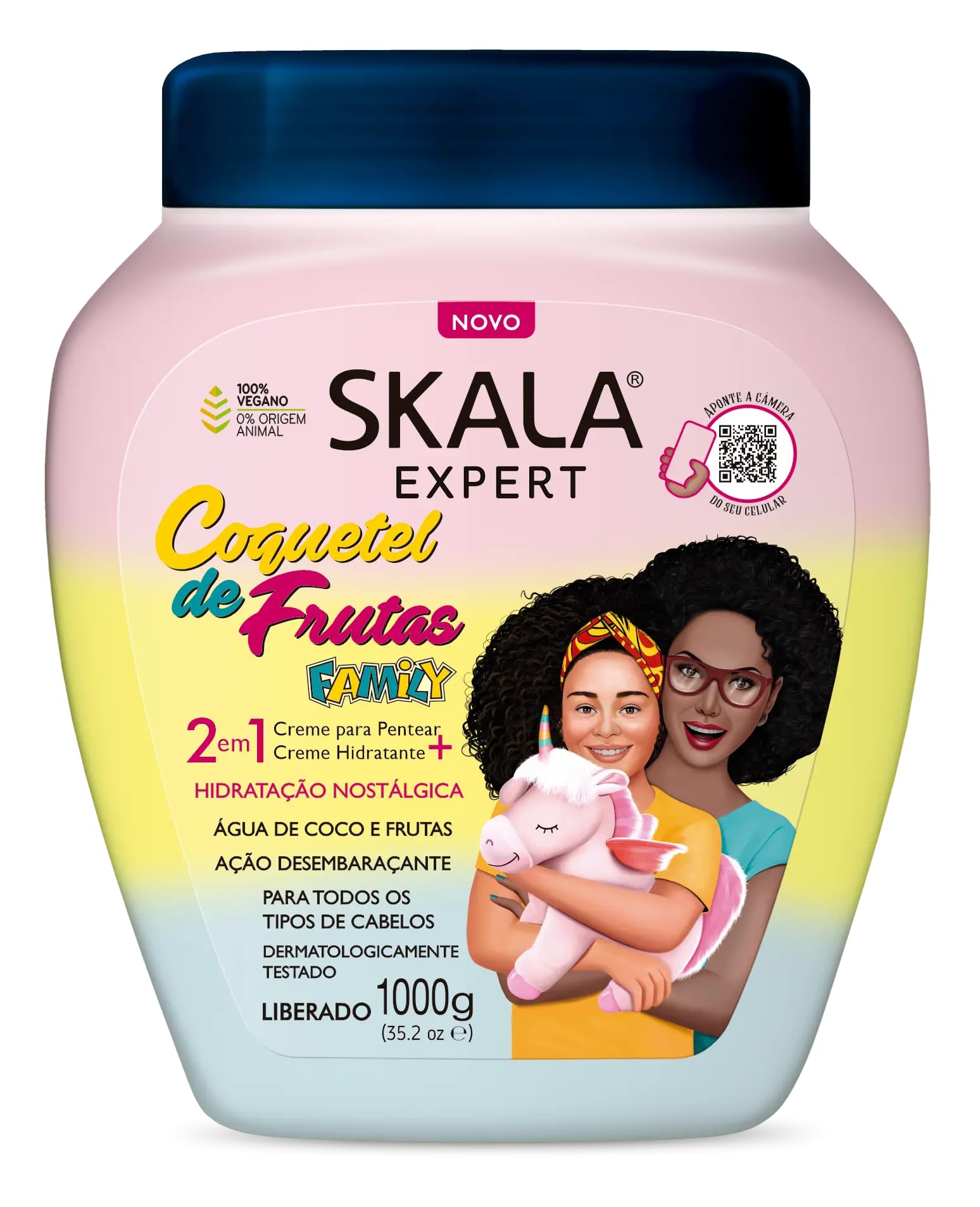 Intense Nourishment and Hydration - Conditioning Cream Fruit Cocktail - Skala - 1000ml - Rich in Vitamins and Natural Fruit Extracts