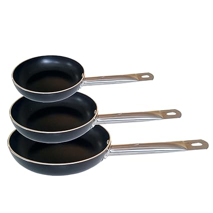 Renberg Set de Sartenes, Aluminio, Negro, 24 cm, 3 Unidades