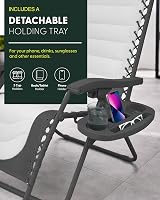 KEPLIN Set of 2 XXL Premium Heavy Duty Padded Zero Gravity Chairs Grey view 6