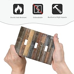 Vintage Wood Planks Light Switch Cover Triple