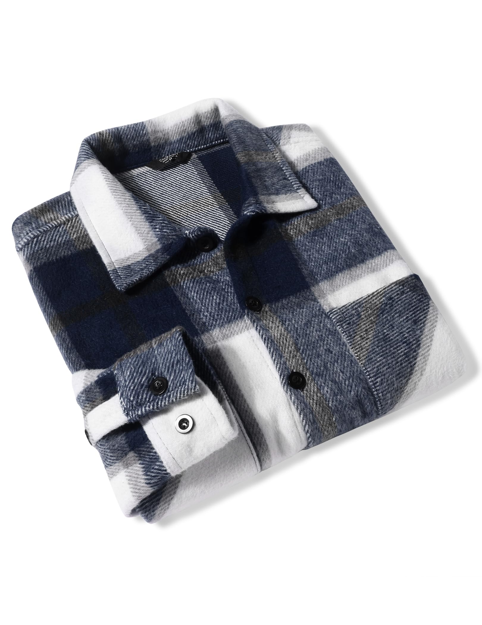 COOFANDY Men's Flannel Shirts Casual Button Down Plaid Shirt Jacket Long Sleeve Fleece Shacket with Pockets