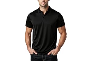 BKMBKM Polo Shirts for Men: Quick Dry Moisture Wicking High Elasticity Convenient Snap Buttons Athleisure Short Sleeve Top