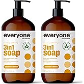 Everyone 3-in-1 Soap, Body Wash, Bubble Bath, Shampoo, 32 Ounce Coconut and Lemon, Coconut Cleanser with Plant Extracts and P