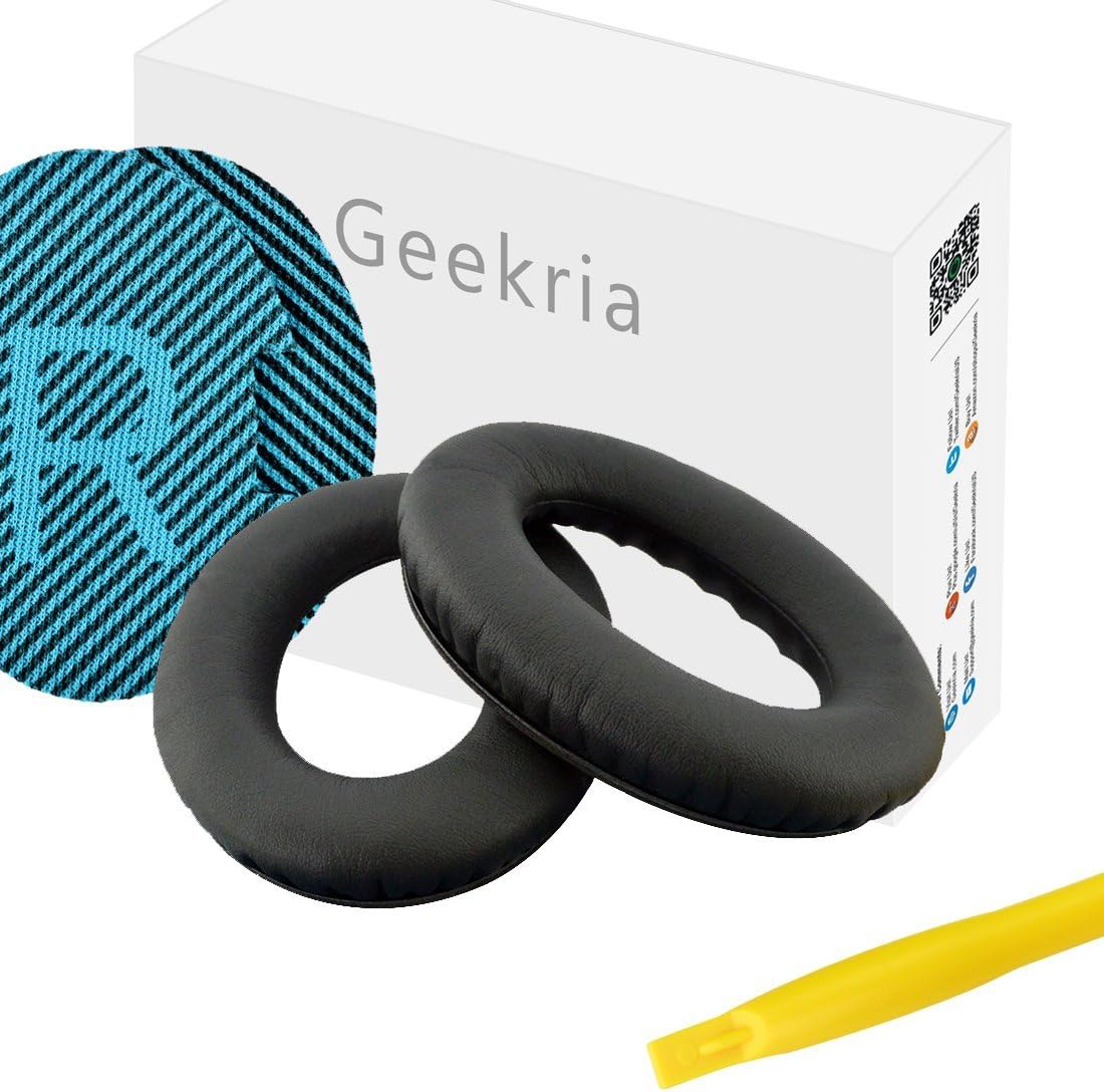 Geekria Replacement Ear Pads for Bose QuietComfort 25, SoundLink Around Ear Headphones Ear Cushions, Repair Parts (Black)