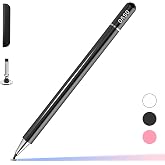 Pen for Tablet, Capacitive Disc Tip Stylus Pencil &amp; Magnetic Cap Compatible with All Touch Screens, Pens for Apple iPad pro/5/6/7/8th/iPhone, Samsung Galaxy Tab A7/S7, Chromebook, Touch Pad (Black)