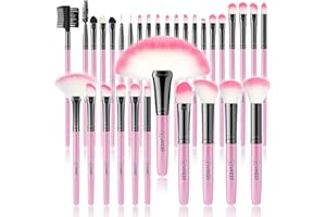 Makeup Brushes, VANDER 32pcs Makeup Brush Set Professional Soft Synthetic Foundation powder concealer blending Make up Brushes, eye shadow blush face brush set, Pink（Cosmetic bag not included）