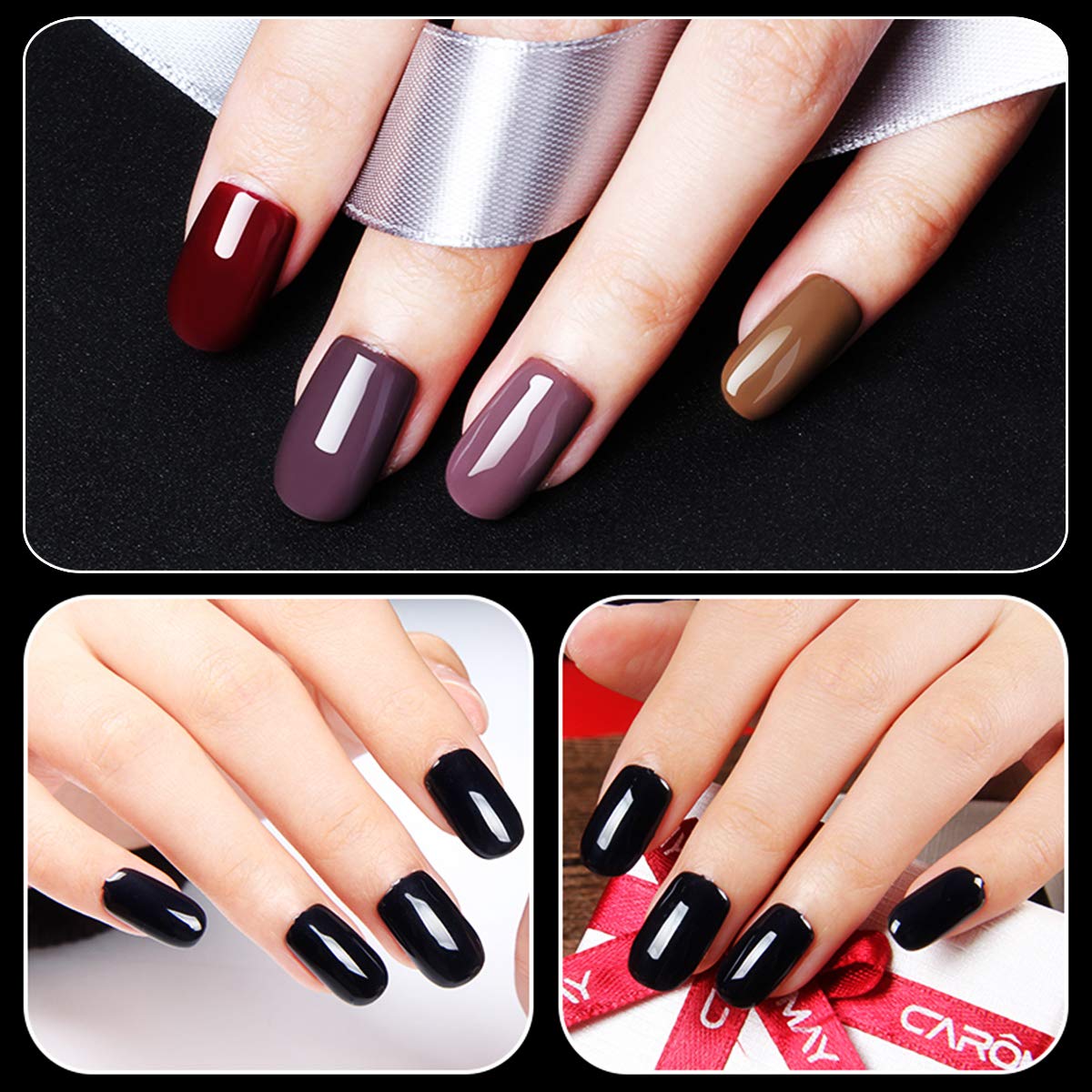 No Wipe Top Coat Base Coat for Gel Nail Polish - Shine Finish and Long Lasting, Soak Off UV LED Gel(2PCS, 10ml Each Bottle) : Beauty