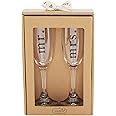 Mud Pie Mr. and Mrs. Boxed Wedding Champagne Glasses, 6 oz