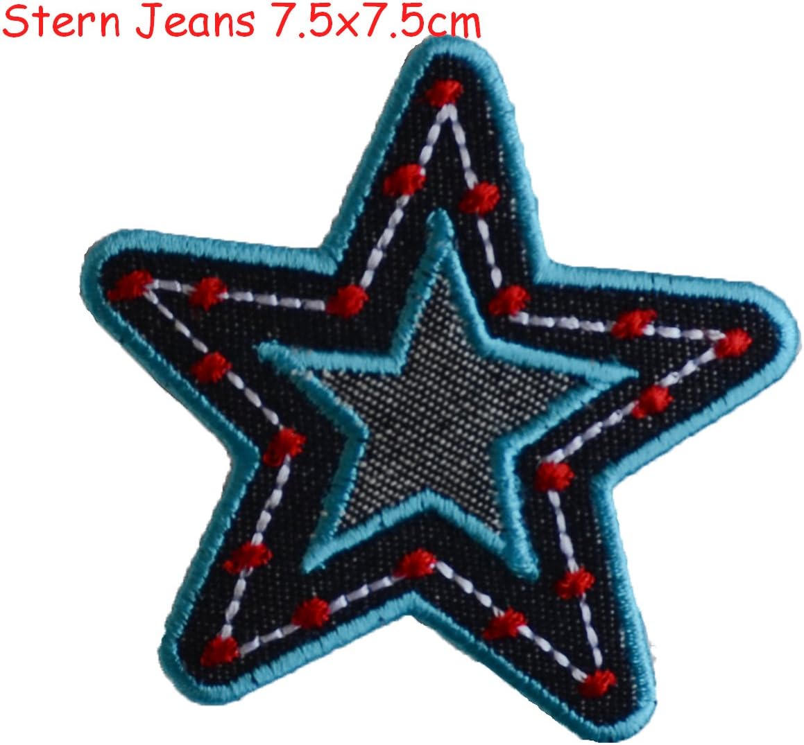 2 iron on patches Star Jeans 7.5x7.5 and Pineapple 4.5x8