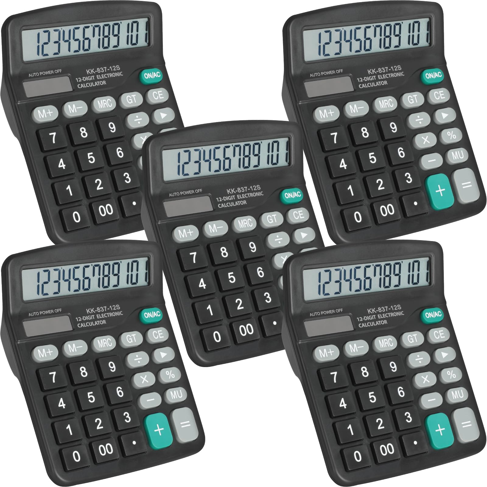 Photo 1 of ***MISSING PARTS- SEE PHOTOS/NOTES***
5 Pack Calculator Bulk, 12 Digits Calculators Desktop with Large LCD Display and Sensitive Butto, Solar and Battery Dual Power, Desk Calculator for Office, School, Home