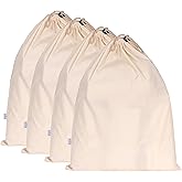 Hell Blues 4-Pack Drawstring Dust Covers Large 100% Cotton Cloth Storage Pouch 26" x 20" String Bag for Handbags Laundry Purses Shoes