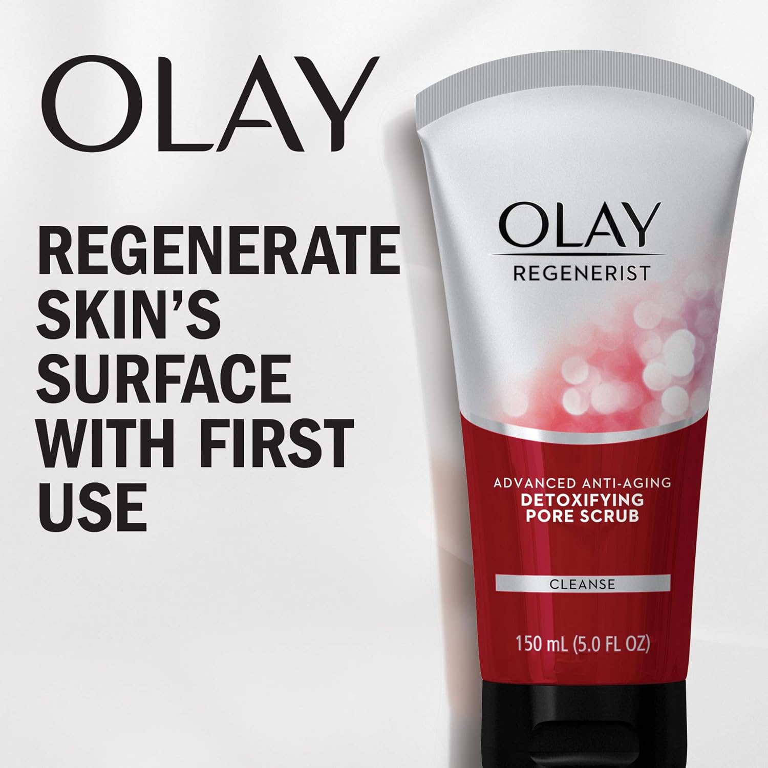 Facial Cleanser by Olay Regenerist, Detoxifying Pore Scrub & Exfoliator, 5 Oz (Pack of 3): Beauty