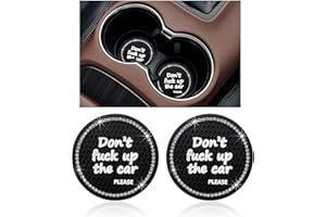 Ziciner 2 Pack Bling Car Cup Holder Coaster, 2.75 Inch Anti-Slip Auto Insert Cup Coaster, Crystal Car Drink Cup Mat Perfect for Women Girls, Universal Interior Decor Accessories (Black)