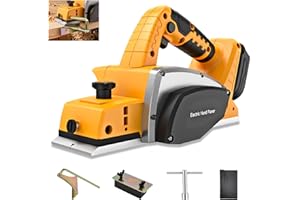 Cordless Hand Planer for De-Walt 20v Battery, 3-1/4 Inch Electric Wood Planer 15000 RPM with Depth Adjustment & Safety Lock, 