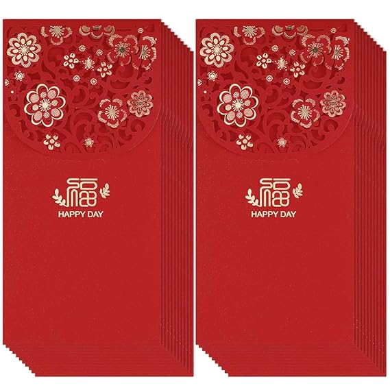 Spiralization Direct 24 Pieces Chinese Red Envelopes 2020 New Year Red