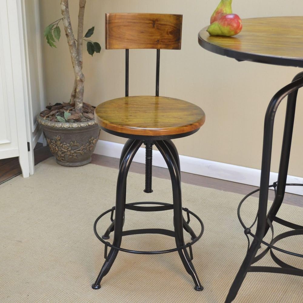 Amazon Com Carolina Cottage Adjustable Stool With Back Kitchen