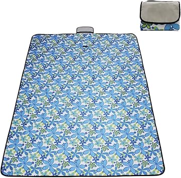 Amazon Giancomics 折りたたみ レジャーシート 防水 オックスフォード布 ピクニック キャンプ お花見 ブルーフラワー Giancomics レジャーシート