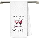 FRZSDVHNM Wine Kitchen Towels, Gifts for Wine Lovers Women Men Him Her, Funny Alcohol Gifts Decorative Dish Tea Hand Towels for Kitchen Bar Cart Pub Lounge, 16x24 Inches