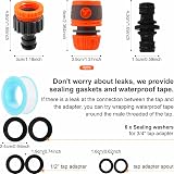 YAAVAAW Garden Hose Connectors Set 4 Quick Connectors 2 in 1 Adapter Taps view 5
