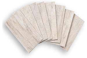 StyloVue 100 Pieces Peel and Stick Backsplash for Kitchen, 3" x 6" PVC Subway Tile Upgraded Grayish Beige with Gray Grout Bac