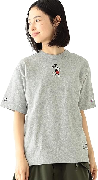 Amazon ビームスボーイ Champion Beams Boy 別注 ミッキーマウス ポケット Tシャツ Disney ディズニー レディース グレー S Tシャツ カットソー 通販