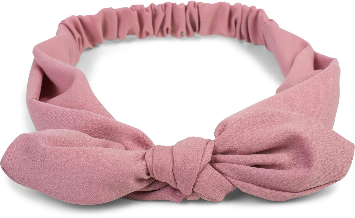styleBREAKER women hairband plain bow and elastic, hairband, headband, pin-up, rockabilly 04026035, Colour:Old Rose โ image 1