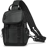 SUIKIHUM Mini Backpack for Women Men, Convertible Anti Theft Sling Bag with USB Charge Port, Lightweight One Strap Casual Pack for Travel (Black)