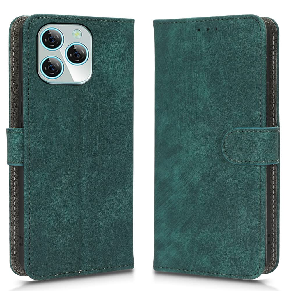 XINNI RFID Protective Phone Case for Blackview A95, PU/TPU Flip Leather Shockproof Cover, Green — image 1