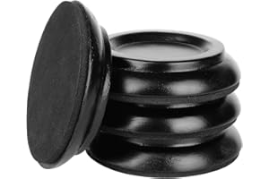 Eison Piano Caster Cups for Upright Piano Wooden Piano Caster Piano Leg Floor Protectors with Non-Slip & Anti-Noise Foam Hardwood Floor Protectors, Set of 4, Black