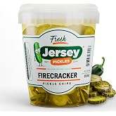 Jersey Pickles - Firecracker Mild Hot Chips (Quart) - Fresh, Keto-Friendly, and Perfect for Snacks, Sandwiches, or Salads &ndash; The perfect Pickle Jars Cornichon for Families or Gatherings