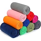 Oudain 10 Pcs Fleece Blanket Bulk 50 x 60 Inch Soft Lightweight Travel Throw Solid Colors Fleece Airplane Blanket for Pet Bed Couch Sofa Home Office Wedding Gifts Travel Camping
