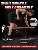 YOLEO Adjustable Weight Bench Foldable Incline Decline Home Gym view 6